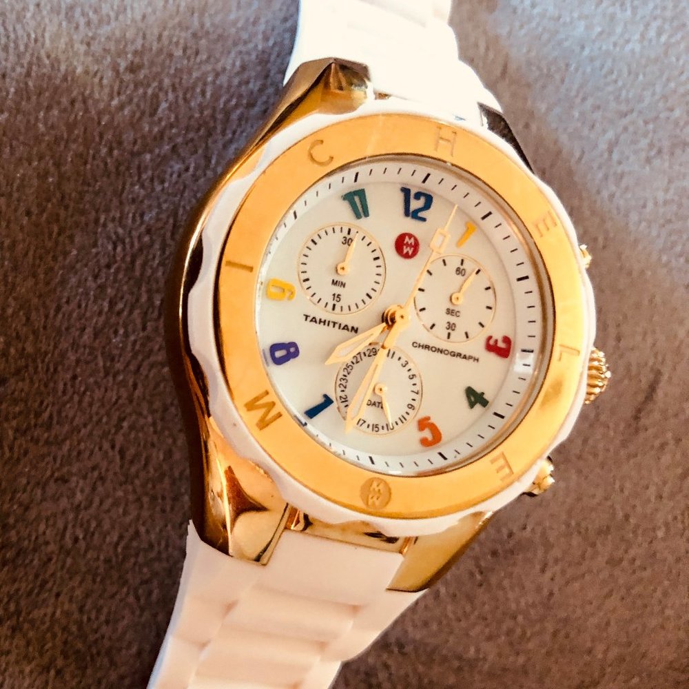 Michele Tahitian Jelly Bean White Watch